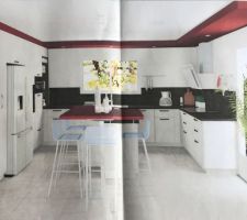 Cuisine avec crédence à 45 cm de hauteur
