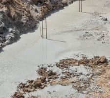Chainage verticaux planté après coulage du béton