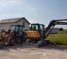 Machines du chantier pour terrassement terrasse bois