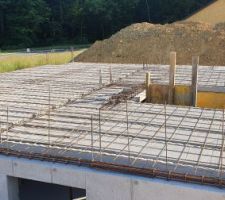 Hourdis pos&eacute;s, presque pr&ecirc;t pour la coulage de la dalle