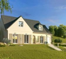 Vu avant de la maison à construire