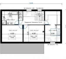 Plan de maison de l'étage du deuxième constructeur