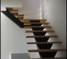 Escalier en cours de fabrication