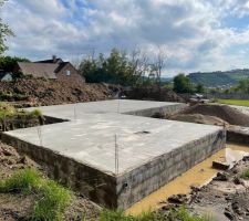 Dalle dans le drainage périphérique