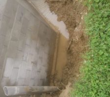 Évacuation terre + drain provisoire