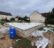 Élévation du vide sanitaire + hourdis + dalle