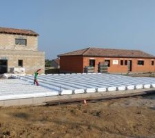 Mise en place du plancher poutrelles