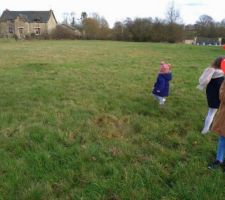 Vu du fond du terrain vers la route