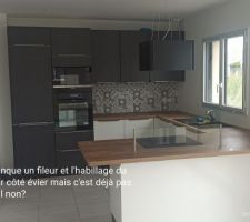 Cuisine presque terminée, manque juste un fileur et une belle credence sur le mur côté évier.