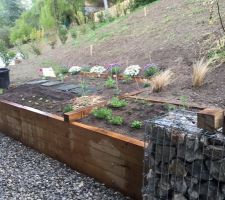 Réalisation finitions contours potager par nos soins