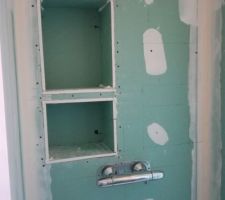 Pr&eacute;paration des niches dans la douche