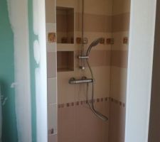 Fa&iuml;ence de la salle de bain &agrave; l'&eacute;tage termin&eacute;e