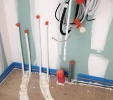 Mise en place plancher chauffant