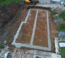 Vue du drone après le coulage des fondations