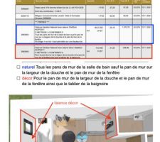 Détail travaux par le carreleur