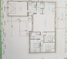 Plan du plain pied 107 m2 + garage 23m2