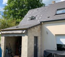 Toiture garage quasi terminée