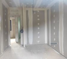 Pose de placo terminé + électricité + jointures des plaques de placo
