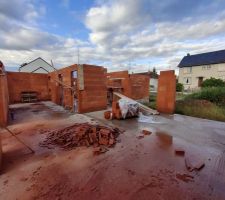 Élévation des murs - Bio'Bric modèle Uno en pose collée