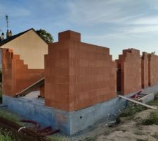 Élévation des murs- Bio'Bric modèle Uno en pose collée