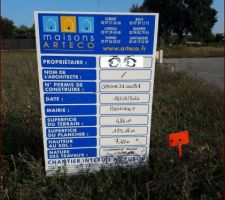 Panneau de chantier affiché !