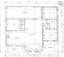 Notre maison 4 pans. Une grande ouverture vitrée donnant sur les 2 loggias et qui permettra de faire un puits de lumière pour le salon / séjour.