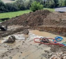 Préparation de la plateforme pour la grue