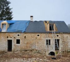 Couverture ardoises lucarnes