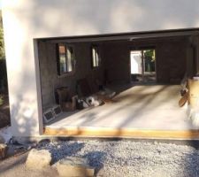 Mise en service de la porte de garage - c'est déjà le boxon dans le garage - 14/10/21