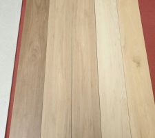 Notre choix pour la MAP : nous avons pris le forfait supérieur au nôtre pour le carrelage car nous avions prévu du 60/60 et finalement énorme coup de coeur pour ce 80/80 beige naturel. Je n'avais plus envie de gris! L'imitation parquet ce sera pour la suite parentale mais on ne sait pas encore quelle teinte.