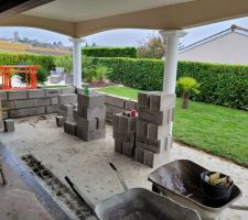 Début de fermeture de la terrasse pour en faire un agrandissement de la pièce de vie