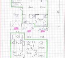 17/10 : 1ere ébauche du plan de la maison (non définitif)