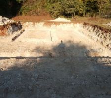 Terrassement terminé , fondation à venir .
