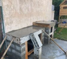 Plan de travail en béton couler