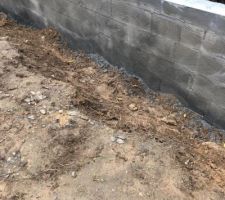 Creation muret de soutainement terre en limite de proprieté.
Fait par le second macon (en supplement)