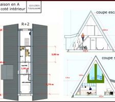 Plan projet architectural R+2 et coupes