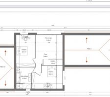 LE 1ER ÉTAGE : ESPACE ENFANT : 59,91m2.
- une chambre de 19,42m2
- une chambre de 20,23m2
- une salle de bain de 10,70m2 avec douche, baignoire, wc et double vasque.
- un pallier de 9,56m2 qui donne sur le séjour. 

Le 1er étage sera l?espace réservé aux enfants.