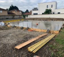 Coulage béton radier