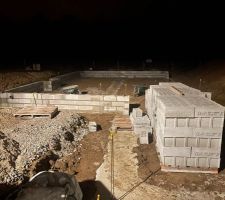 3 rangs de parpaings du vide sanitaire