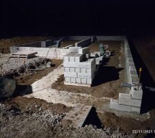 3 rangs de parpaings du vide sanitaire