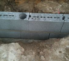 2 rangs de parpaing de 33cm chacun