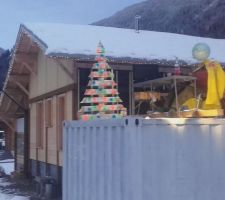 La sapin de No&euml;l 2021, cette ann&eacute;e sous la surveillance d'Adrien