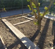 Zone potager remplie de terre