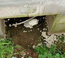 Remplit  d'eau car un drain se jète dedans et cela nous a été caché