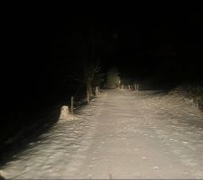 Le chemin qui arrive à la maison, trajet sans aucun soucis avec le camion équipé de 6 pneus neige et 2 paires de chaînes au cas où