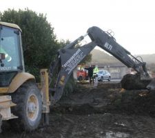 Début des travaux avec préparation de l'entrée.