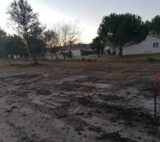 Implantation de la maison avant début du chantier