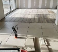 Carrelage salon et cuisine