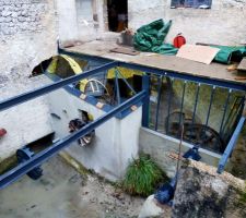 La roue du moulin et son m&eacute;canisme