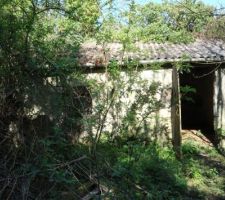 Annexe en tuffeau au fond du jardin